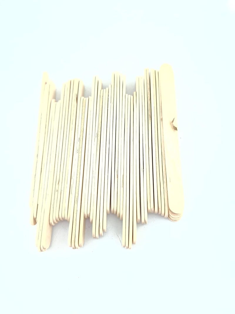 advancedestore Wood Craft Stick Straight Edge Natural Wooden Ice Cream Size 1x11cmPack of 200pcs - Image 2