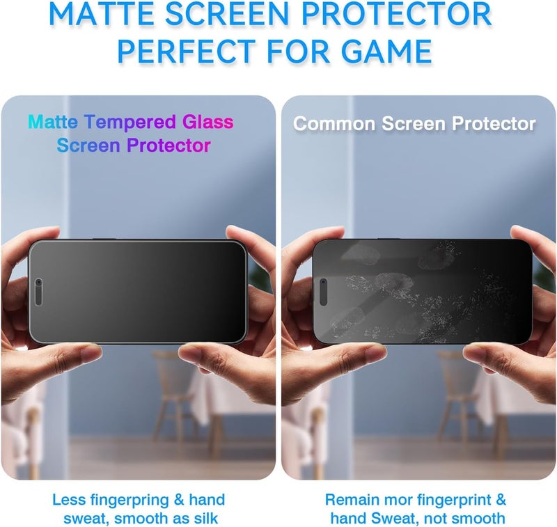 FabeKee Matte Screen Protector Compatible With Redmi Note 15 Pro 5g Matte Tempered Glass film Anti-Glare & Anti-Fingerprint, Case Friendly -Smooth as Silk, 6.67inch - Image 4
