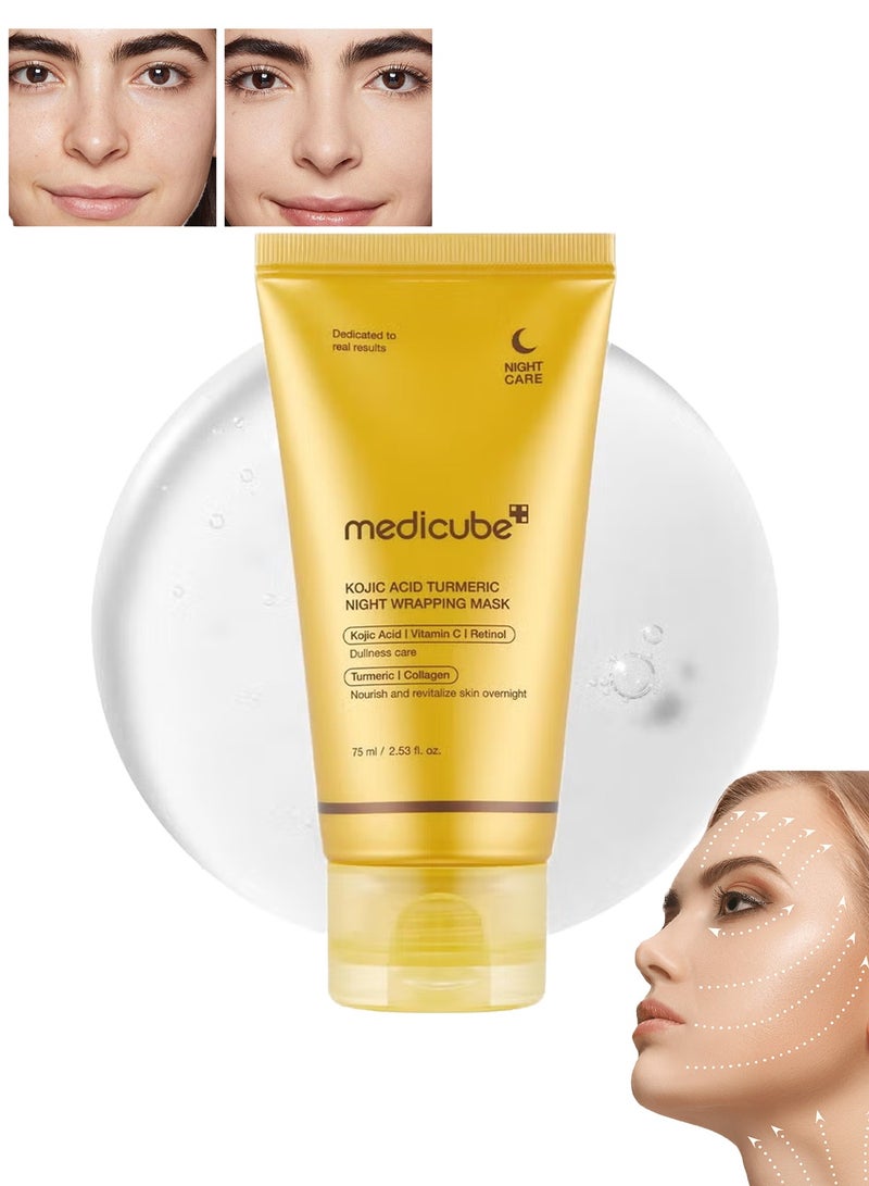 ميديكيوب قناع الكركم المقشر الليلي يغذي البشرة الباهتة غير المتساوية بالكولاجين المتحلل للحصول على بشرة متوهجة ومرونة محسنة - Image 1