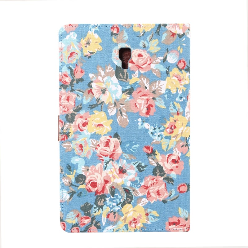 Dibase Flower Pattern Horizontal Flip Pu Leather Case For Galaxy Tab A 10.5 / T590, With Holder & Card Slot (Blue) - Image 3