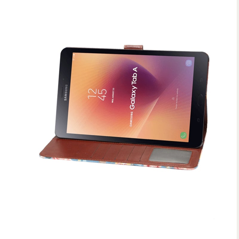 Dibase Flower Pattern Horizontal Flip Pu Leather Case For Galaxy Tab A 10.5 / T590, With Holder & Card Slot (Blue) - Image 5