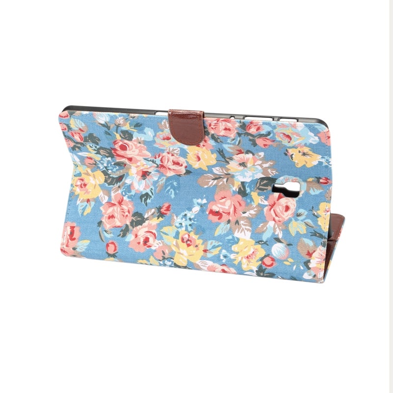 Dibase Flower Pattern Horizontal Flip Pu Leather Case For Galaxy Tab A 10.5 / T590, With Holder & Card Slot (Blue) - Image 4