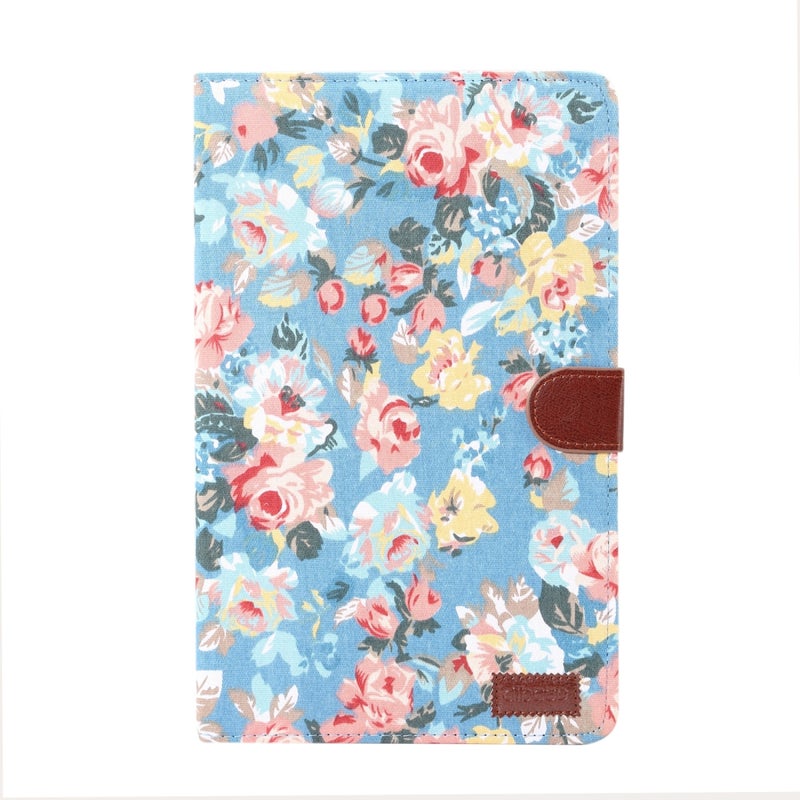 Dibase Flower Pattern Horizontal Flip Pu Leather Case For Galaxy Tab A 10.5 / T590, With Holder & Card Slot (Blue) - Image 2
