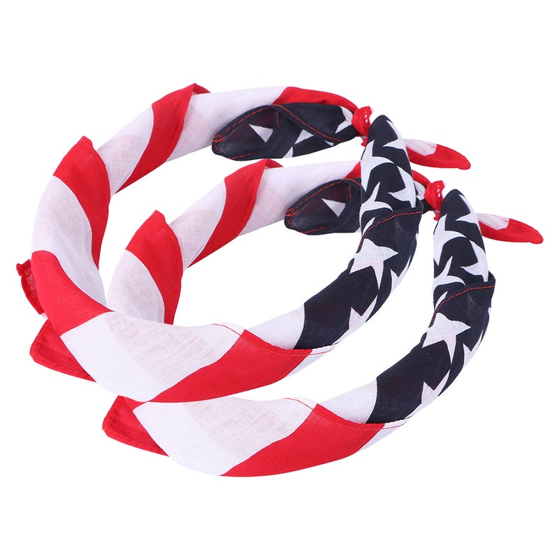 4 pcs Flag Print Small Bandanas Diy Headband Neck Scarf Hair Tie Fashionable Patriotic Scarf For Travel Outdoor Sports And Styling - Image 5