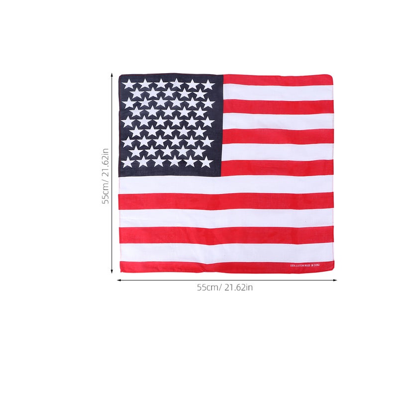 4 pcs Flag Print Small Bandanas Diy Headband Neck Scarf Hair Tie Fashionable Patriotic Scarf For Travel Outdoor Sports And Styling - Image 2