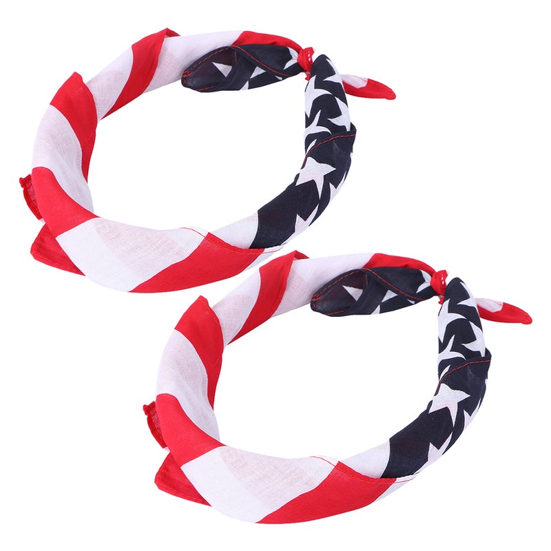 4 pcs Flag Print Small Bandanas Diy Headband Neck Scarf Hair Tie Fashionable Patriotic Scarf For Travel Outdoor Sports And Styling - Image 3