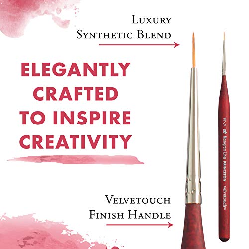 Princeton Velvetouch, Series 3950, Paint Brush for Acrylic, Oil and Watercolor, Mini- Monogram Liner, 20/0 - Image 4