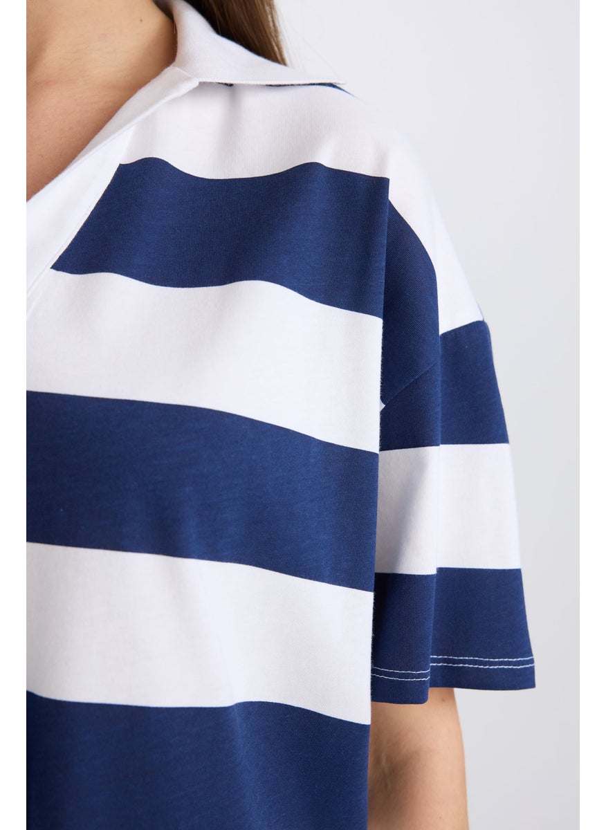 DeFacto Woman Relax Fit Casual Cotton Polo Shirt  - Image 5