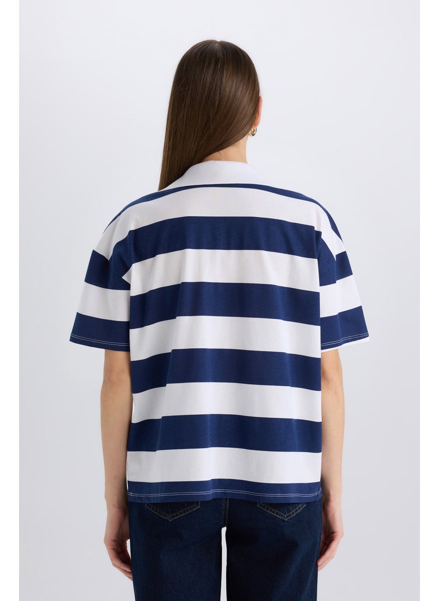 DeFacto Woman Relax Fit Casual Cotton Polo Shirt  - Image 3