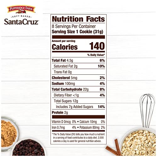 Pepperidge Farm Santa Cruz Soft Baked Oatmeal Raisin Cookies, 8.6 oz. Bag - Image 3