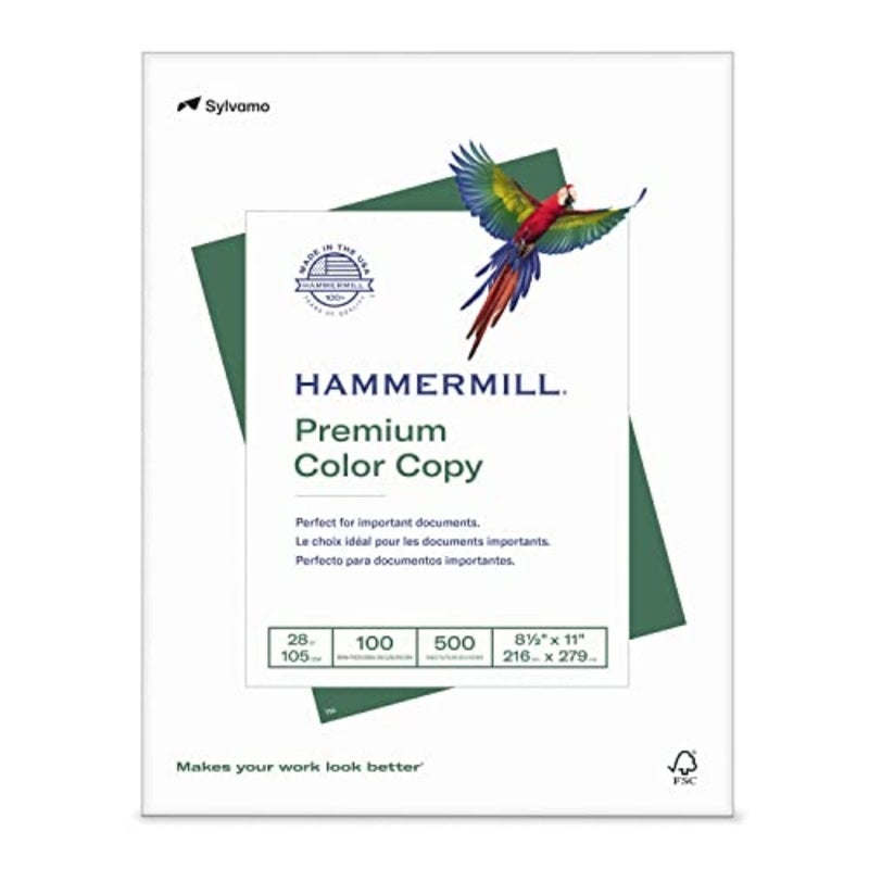 Hammermill Printer Paper, Premium Color 28 lb Copy Paper, 8.5 x 11-1 Ream (500 Sheets) - 100 Bright, Made in the USA, 102467R - Image 1