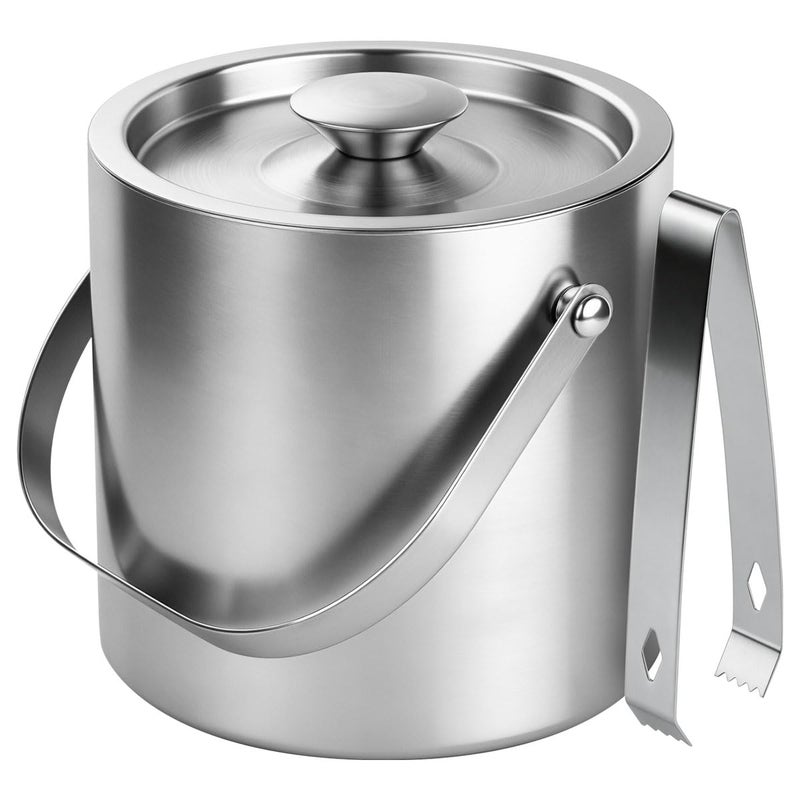 ChefBee Stainless Steel Ice Bucket - 3L Double-Wall Insulated Ice Buckets for Parties with Lid & Tongs, Large Champagne Wine Drink Container Holder, Ideal for Freezer Cocktail Home Bar Accessories - Image 1