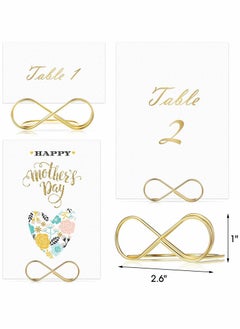 Excefore Bow Shape Table Number Holder Stands Place Card Holder Metal Table Number Stands Name Setting Place Card Holders for Wedding Party Number Paper Menu 10 Pieces  - Image 2