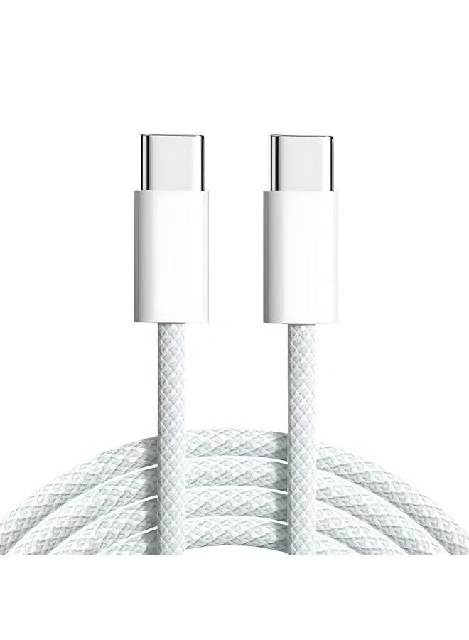 تيتاس كابل شحن سريع USB-C (2 متر) عالي السرعة لنقل البيانات والشحن من النوع C إلى النوع C بتقنية PD، سلك مضفر متين للهواتف الذكية والأجهزة اللوحية وأجهزة الكمبيوتر المحمولة وأجهزة MacBook وiPad وأجهزة Samsung وHuawei وغيرها - Image 1