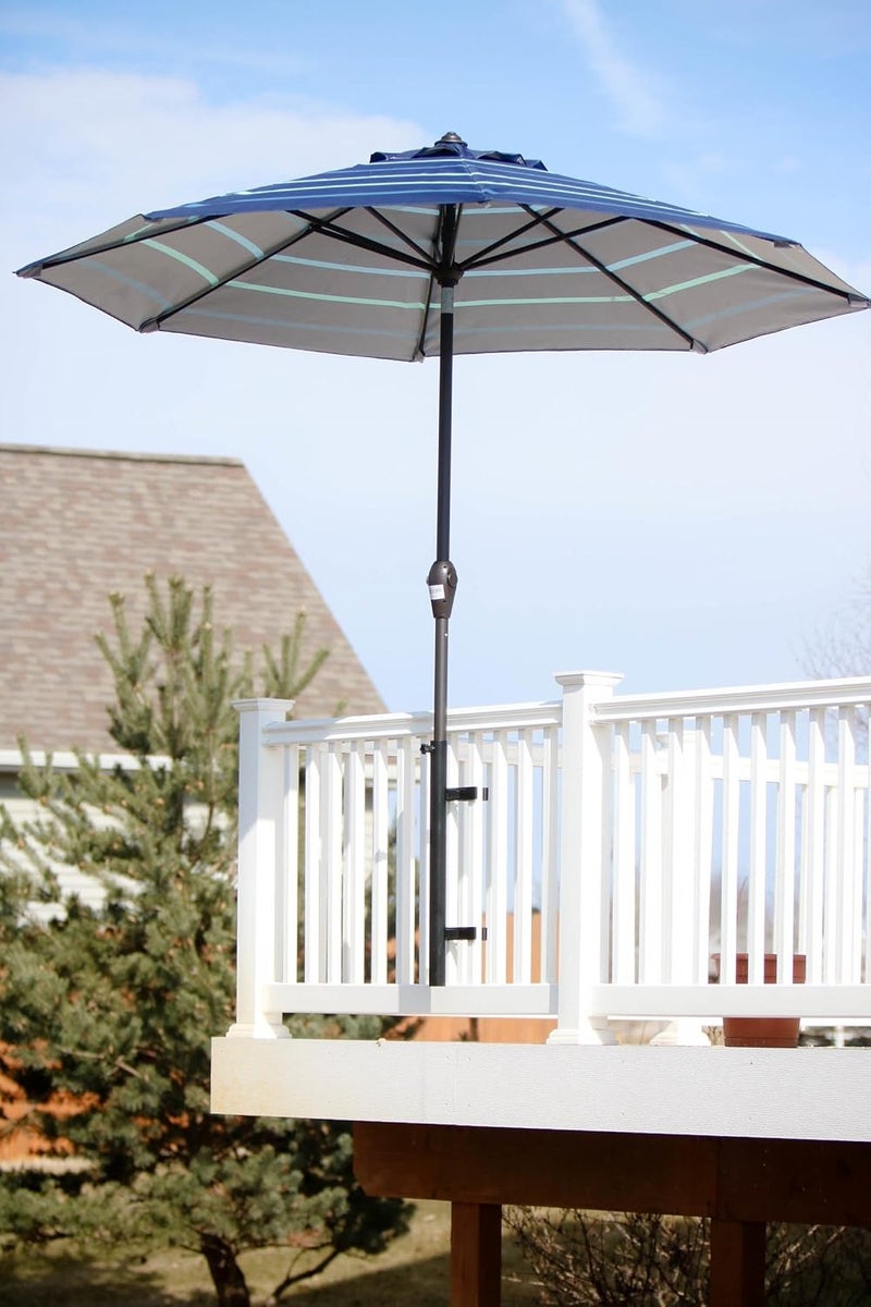 LOVE YOUR DECK Patio Umbrella Holder – Easy Installation - Space Saving Umbrella Holder Design - Outdoor Umbrella Base and Mount - Attaches to Railing Maximizing Outdoor Patio Space and Shade, White - Image 4