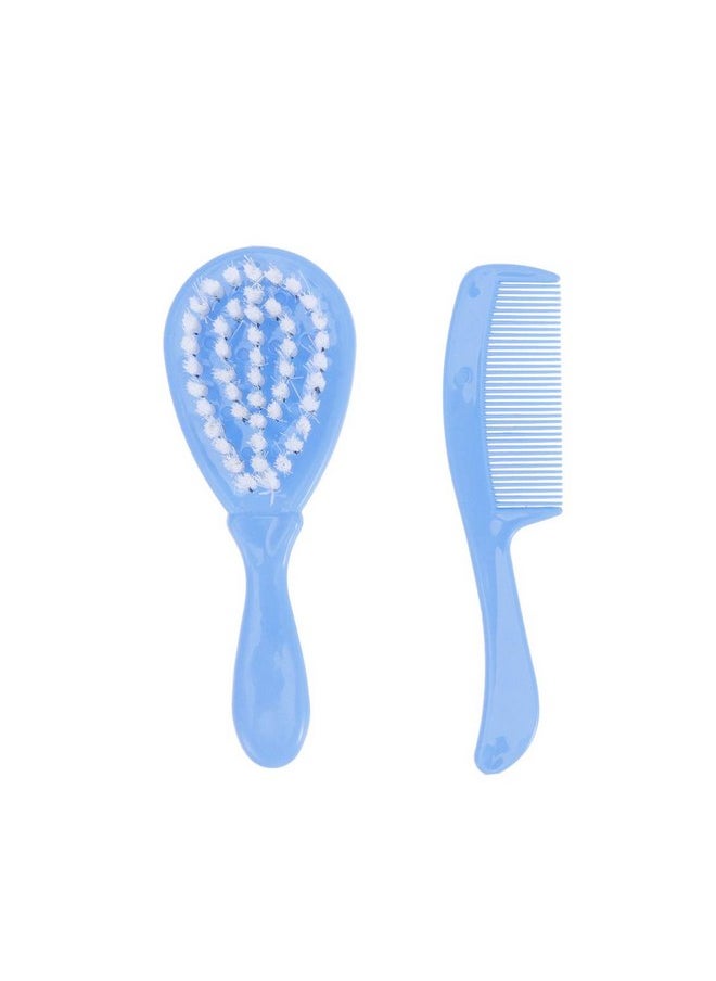 HEALLILY Baby Brush and Comb Set Children Massage Care Safety Comb Soft Comb Brush Combination Blue Toddler Comb Infant Hair Brush Kids Comb  - Image 2