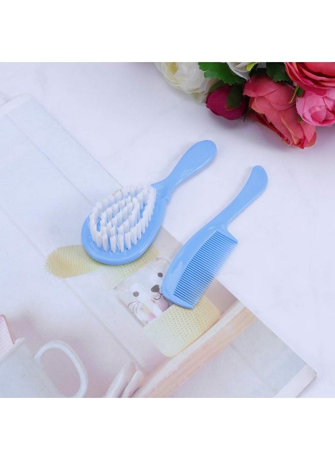 HEALLILY Baby Brush and Comb Set Children Massage Care Safety Comb Soft Comb Brush Combination Blue Toddler Comb Infant Hair Brush Kids Comb  - Image 3