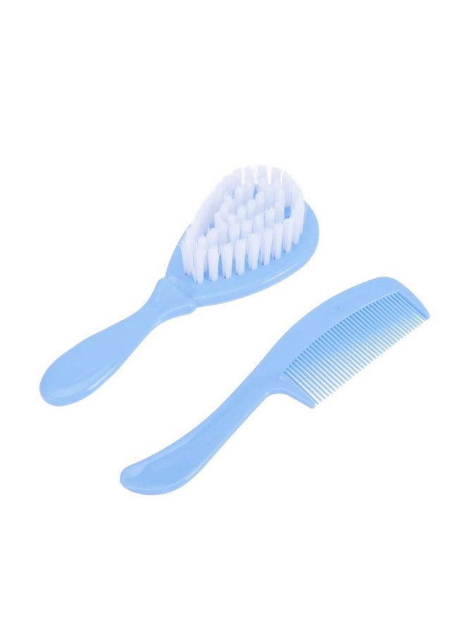 HEALLILY Baby Brush and Comb Set Children Massage Care Safety Comb Soft Comb Brush Combination Blue Toddler Comb Infant Hair Brush Kids Comb  - Image 1
