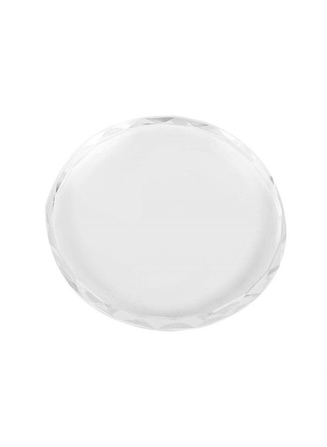 Sonew Nail Art Palette Makeup Palette Glass Nail Art Palette Nail Art Display Cosmetic Mixing Tools Nail Art Painting Color Toning Glass DIY Tool Drawing Color Dish Glue Holder(Round glass sheet 02) - Image 1