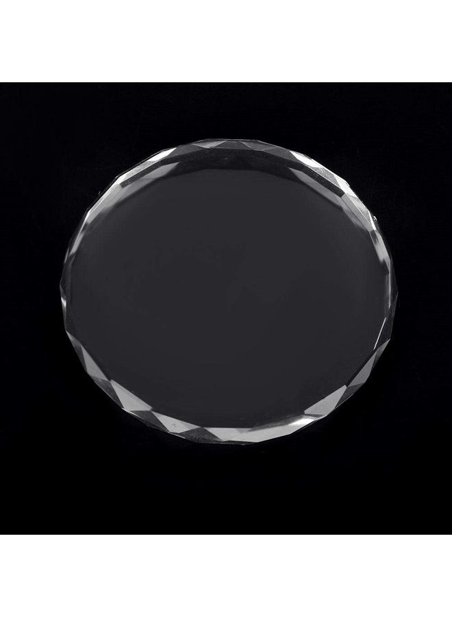 Sonew Nail Art Palette Makeup Palette Glass Nail Art Palette Nail Art Display Cosmetic Mixing Tools Nail Art Painting Color Toning Glass DIY Tool Drawing Color Dish Glue Holder(Round glass sheet 02) - Image 4