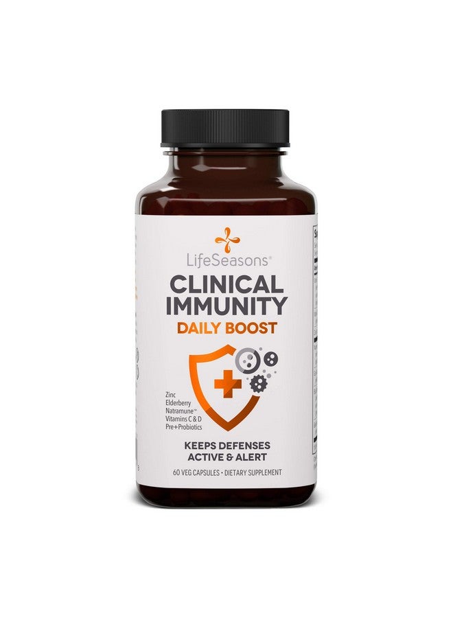 Life Seasons Clinical Immunity Daily Boost Immune System Booster Maintain Active And Alert Immune Cells Everyday Health Formula Black Elderberry & Pre+Probiotics 60 Capsules - Image 2