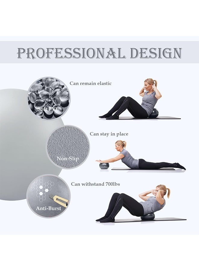 JIAROU Soft Pilates Ball 25 cm, Ideal Small Exercise Ball Between Knee Squeeze for Physical Therapy Yoga Core Medicine Abs Pt Bouncy, Mini Rubber Fitball Barre Workout Equipment for Women Men Kid Toddler(Grey）) - Image 3