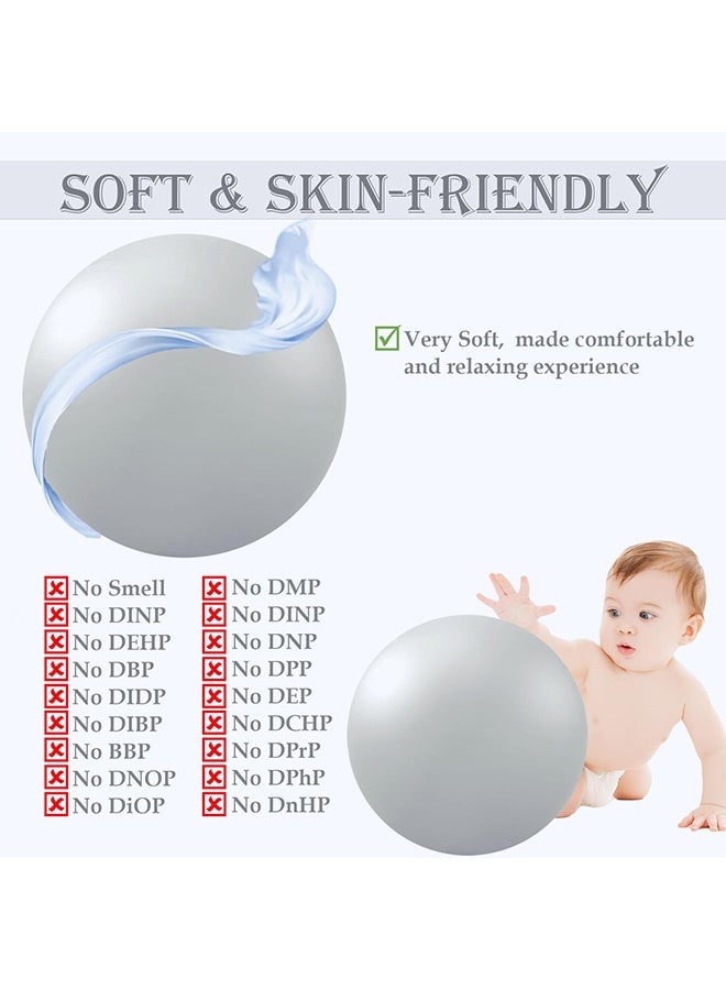 JIAROU Soft Pilates Ball 25 cm, Ideal Small Exercise Ball Between Knee Squeeze for Physical Therapy Yoga Core Medicine Abs Pt Bouncy, Mini Rubber Fitball Barre Workout Equipment for Women Men Kid Toddler(Grey）) - Image 4