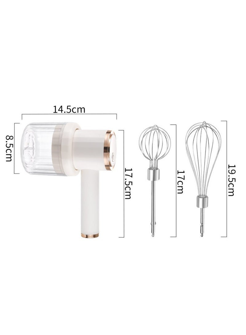 USB Rechargeable Milk Frother, Three-in-one Multifunctional Electric Handheld Egg Beater, Garlic Mincer, Baking and Cooking Machine, Food Supplement Blender