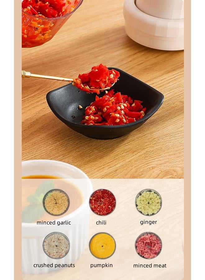 USB Rechargeable Milk Frother, Three-in-one Multifunctional Electric Handheld Egg Beater, Garlic Mincer, Baking and Cooking Machine, Food Supplement Blender
