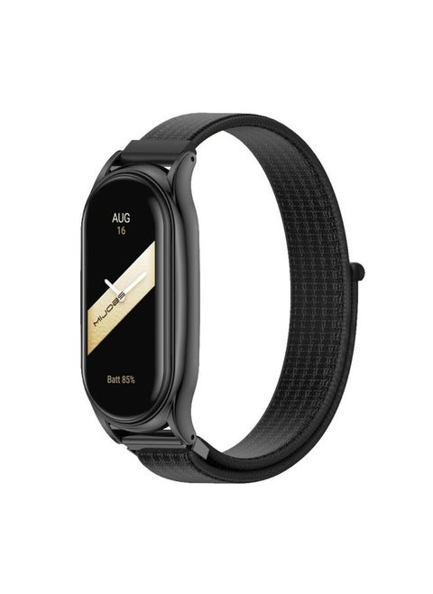 Replacement Strap For Xiaomi Mi Band 8 Mijobs Plus Case Breathable Nylon Loop Watch Band Black