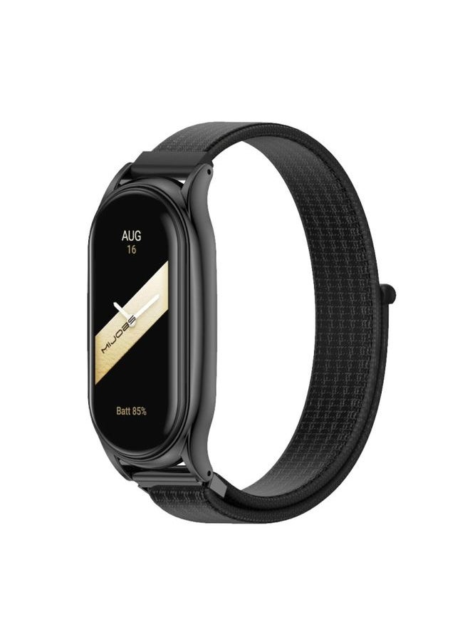 Generic - Replacement Strap For Xiaomi Mi Band 8 Mijobs Plus Case Breathable Nylon Loop Watch Band Black - Image 1
