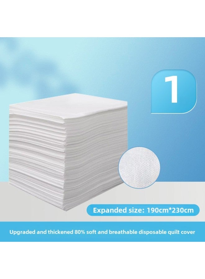 إسكدنيا غطاء لحاف للسفر للاستخدام مرة واحدة مصنوع من القطن الناعم السميك غير المنسوج SMMS مقاوم للماء والزيت وجيد التهوية ومناسب للتدليك في الفنادق - اللون: غطاء لحاف واحد للاستخدام مرة واحدة (1.9*2.3) - ال - Image 1