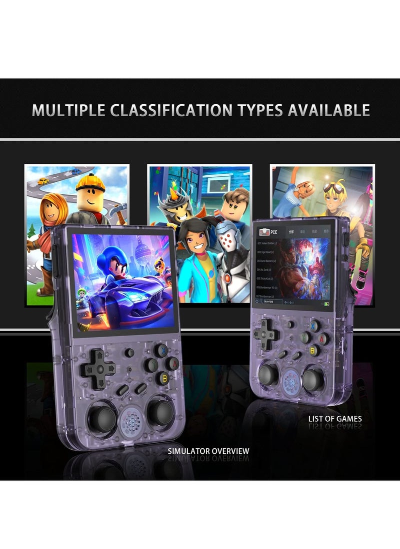 ANBERNIC  RG353V Retro Handheld Game with Dual OS Android 11 and Linux, RG353V with 64G TF Card Pre-Installed 4452 Games Supports 5G WiFi 4.2 Bluetooth (Transparent Purple, 64G)  - Image 3