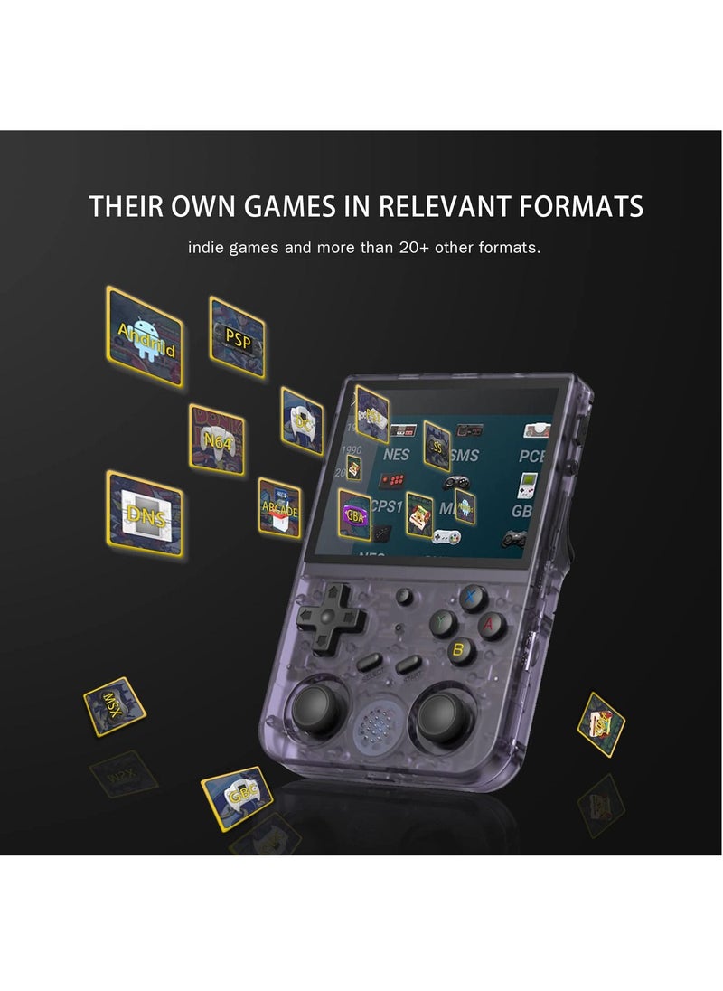 ANBERNIC  RG353V Retro Handheld Game with Dual OS Android 11 and Linux, RG353V with 64G TF Card Pre-Installed 4452 Games Supports 5G WiFi 4.2 Bluetooth (Transparent Purple, 64G)  - Image 5
