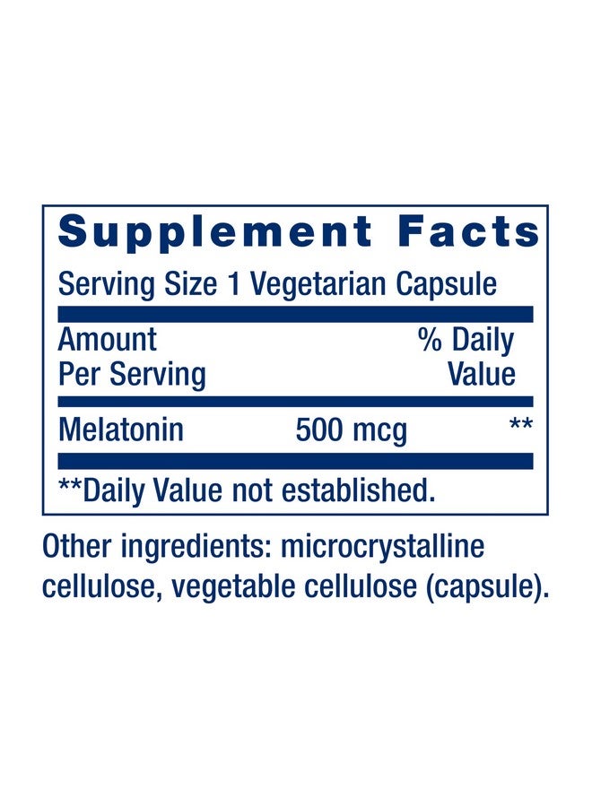 Life Extension Melatonin, 500 mcg - Gently Promotes Sleep, Low Dose, Value Size - Non-GMO, Gluten-Free, Vegetarian - 200 Capsules - Image 3