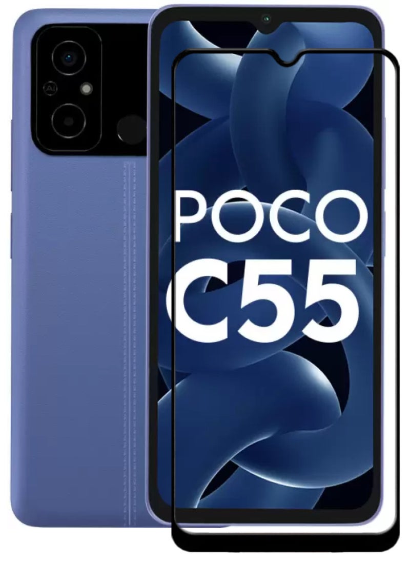 ACLIX Antistatic ESD Dustproof Premium Quality High Definition Tempered Glass Screen Protector Designed For Xiaomi Poco C55 - Image 1