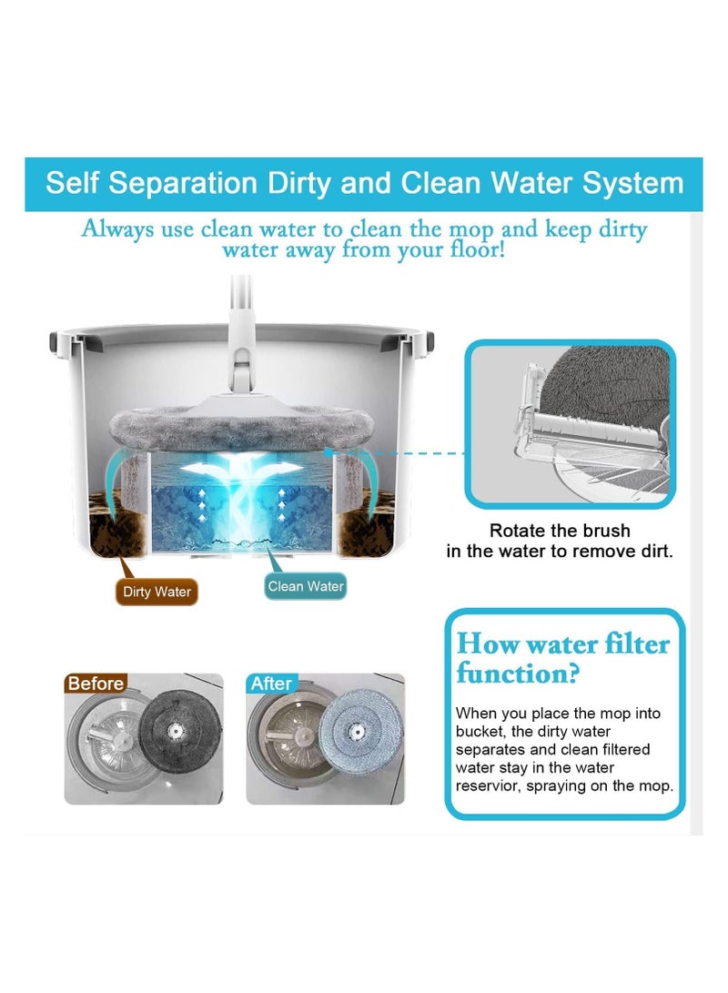 بونكا مجموعة دلو ممسحة دوارة 360 درجة من بونكا - Image 5