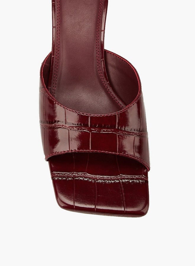 Celeste Women's Textured Slip-On Sandals with Kitten Heels - Image 4