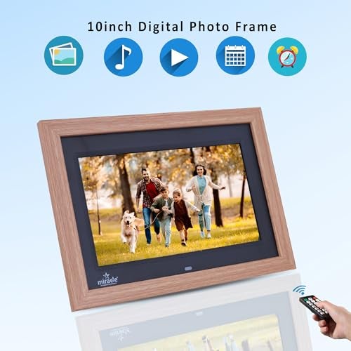 miracle digital 10 Inch Digital Picture Frame,HD IPS Digital Photo Frames,Wall Mounted Electronic Slideshow,Using USB or SD to Play Photos/Videos/Music - Image 2