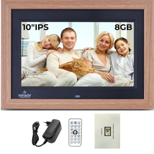 miracle digital 10 Inch Digital Picture Frame,HD IPS Digital Photo Frames,Wall Mounted Electronic Slideshow,Using USB or SD to Play Photos/Videos/Music - Image 5