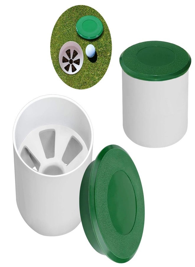 FVVWVV 2 Sets Golf Hole Cup with Cups Cover, Golf Accessories for Backyard Practice Putting Green, Enhanced Home Golfing Experience (2 Sets) - Image 1