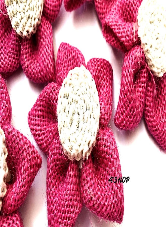 A'SHOP Decorative Handmade Jute Flowers for DIY Crafts Making Kids (Set of 5 Pieces) (Pink) - Image 4