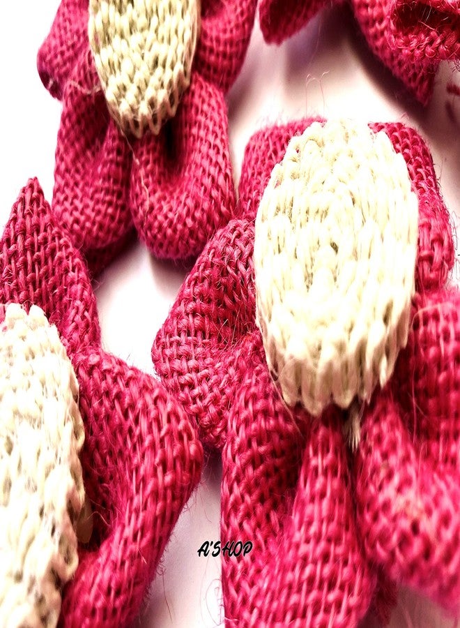 A'SHOP Decorative Handmade Jute Flowers for DIY Crafts Making Kids (Set of 5 Pieces) (Pink) - Image 5