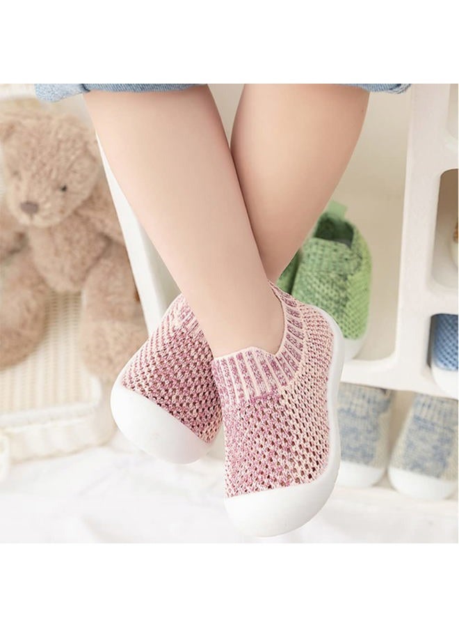 OAISNIT Baby Boy Girl Shoes Breathable Mesh Sneakers Lightweight Non-Slip Toddler Walking Shoes Infant First Walkers 6-24 Months(18-24 Months, 2-Pink), 2-pink, 18-24 Months - Image 2