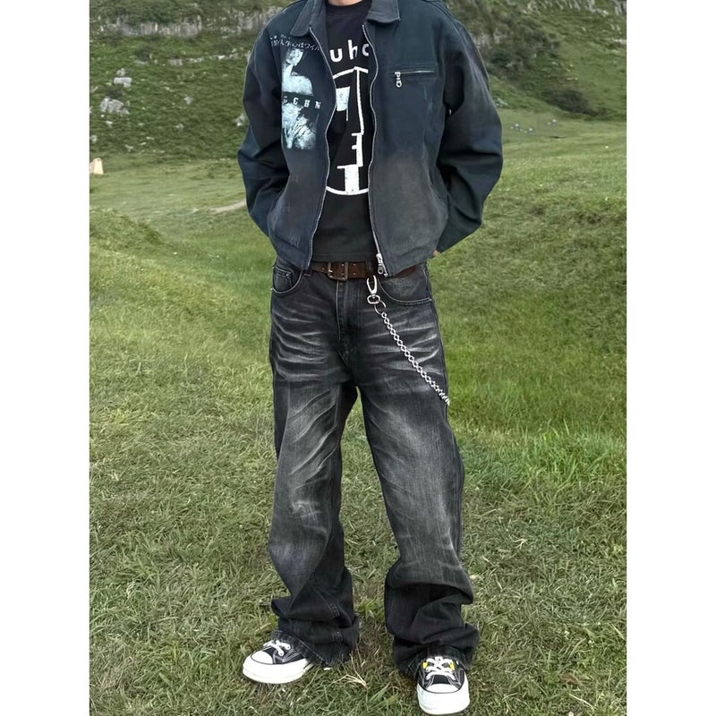 Unisex Classic Denim Jeans Loose Fit Daily Outdoor Wear - Image 2