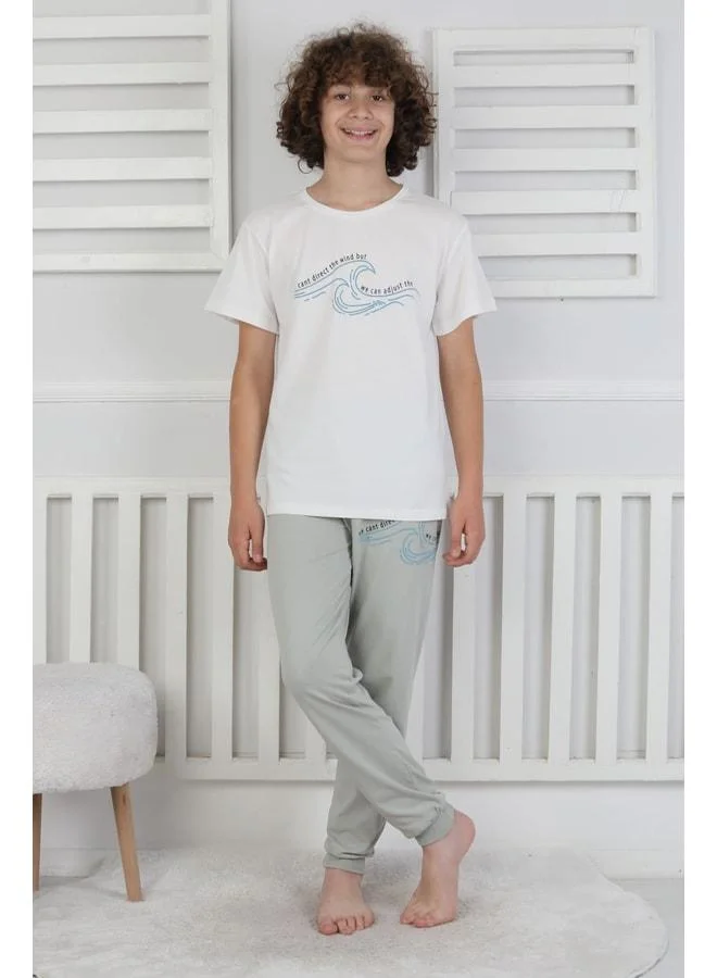 Zuzunga Printed Boy's Pajama Set White.
