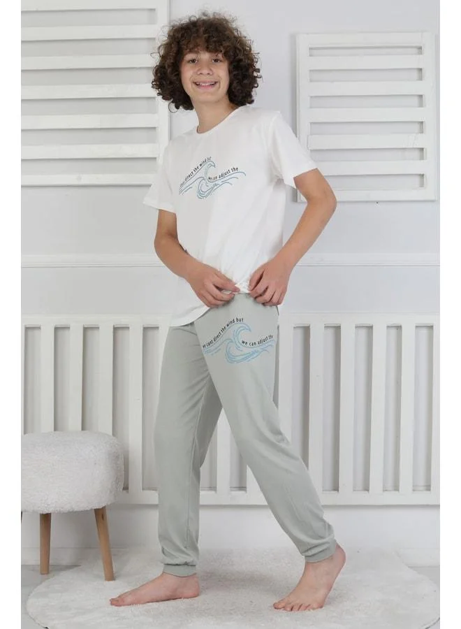Zuzunga Printed Boy's Pajama Set White.