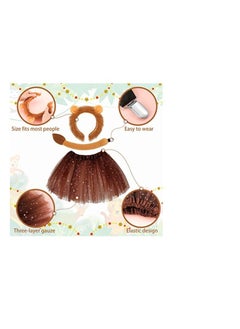 Excefore Lion Headband Skirt Set, Lion Ears Headband, Lion Costume for Girls Women Carnival Cosplay Party  - Image 4