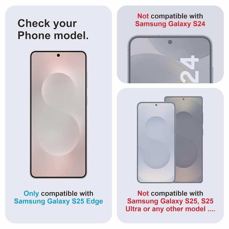 Skyddshield Military-Grade Gorilla Tempered Glass For Samsung Galaxy S25 Edge (6.7 Inch) With Installation Kit | Edge to Edge Coverage | Black - Image 2