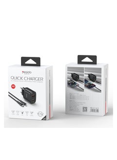 xozgdovg Charger 30W fast charging European standard three-port PD charging head set fast charging universal with data line  - Image 1